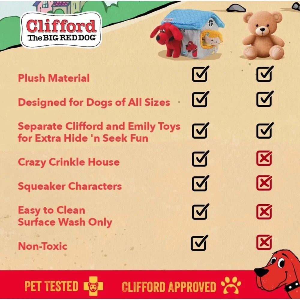 Clifford® Cozy House Puzzle Toys for Dogs | Hide and Seek Mentally Stimulatin...